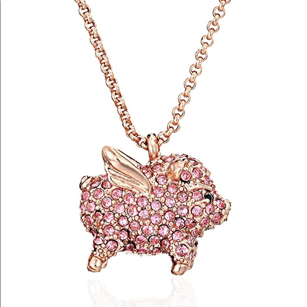(NWT) Kate Spade Pave Pig Mini Pendant Necklace
